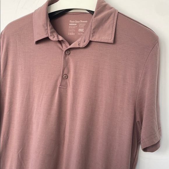 Fresh Clean Threads Pink Mauve Brown Polo Shirt Classic Collar Short Sleeves M - Picture 4 of 14